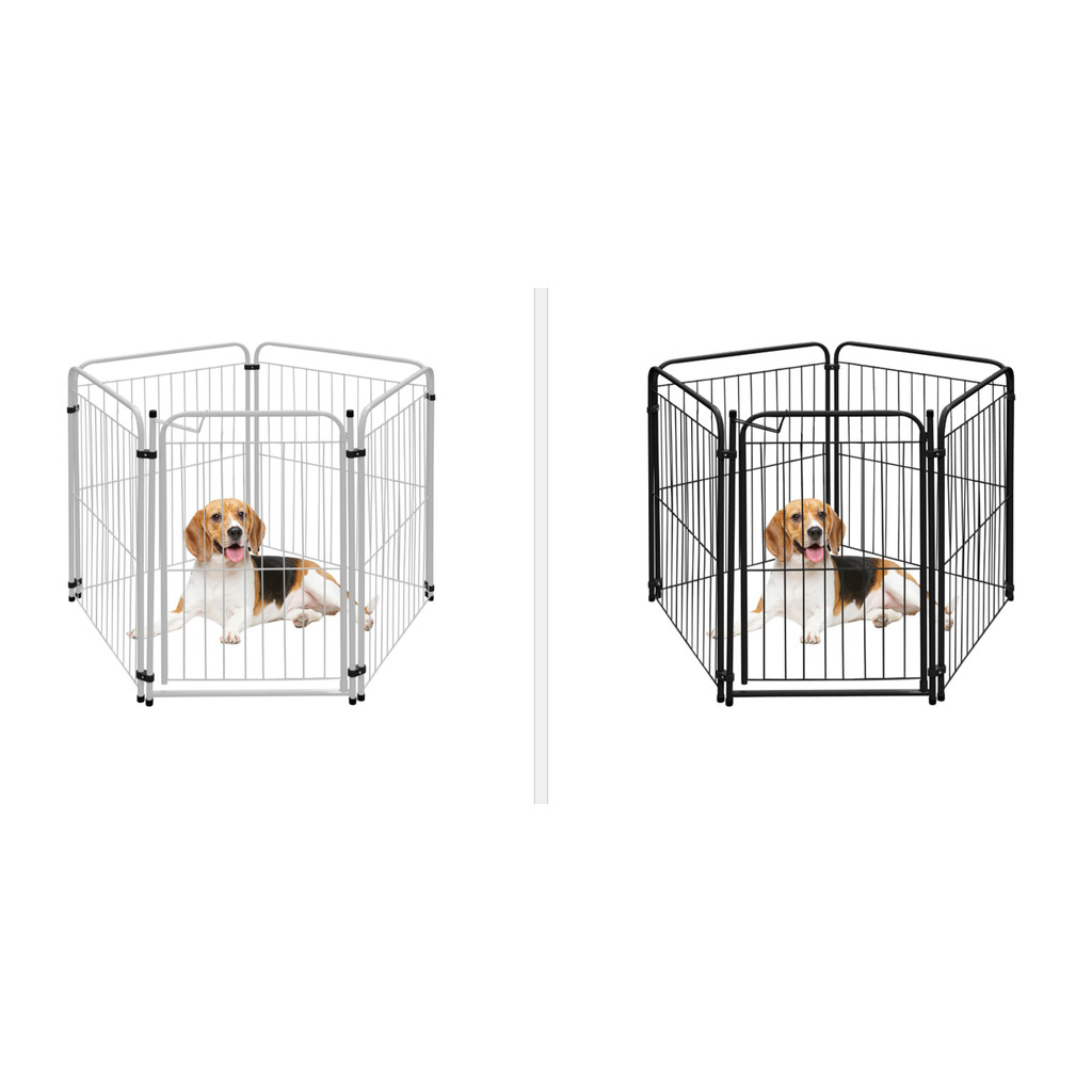 Cercado Chiqueirinho para Pet 4 Módulos + Portão 83cm Utilyse Branco Preto Cães Cachorros Gatos