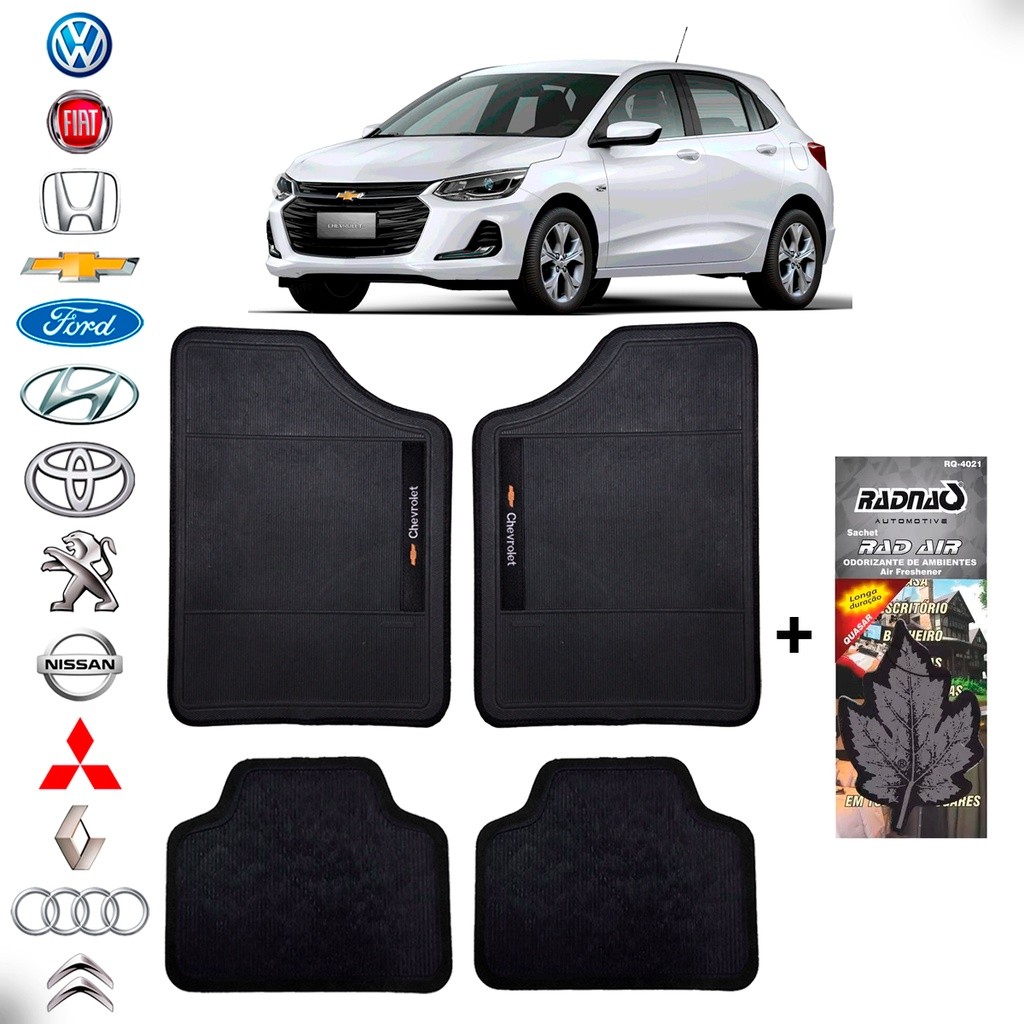 Kit 4 Tapetes Chevrolet Antiderrapante + Aromatizante Quasar Perfume Intenso Longa Duração em Oferta na Shopee