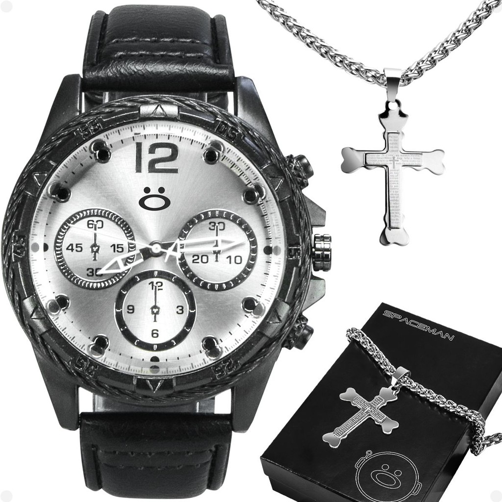 Relogio masculino preto aço inox + caixa sintético presente robusto casual social grande original