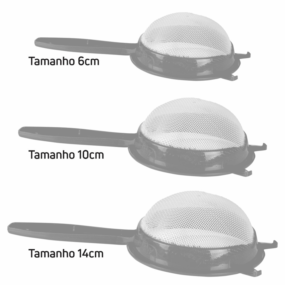 Kit com 3 Peneiras com tela em Poliéster - Resistentes a altas temperaturas - Alves Plastic