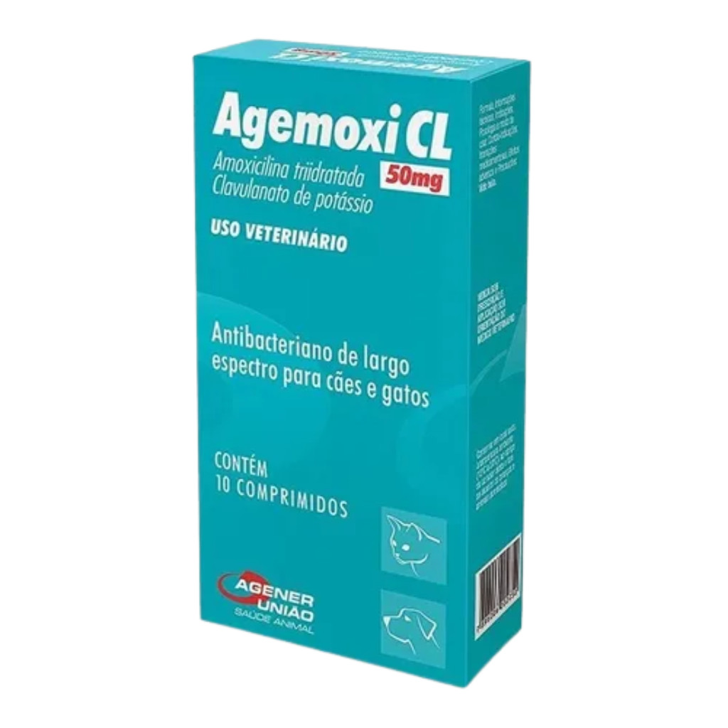 Agemoxi CL 50mg Antimicrobiano Cães E Gatos 10 Comprimidos - Agener União em Oferta na Shopee