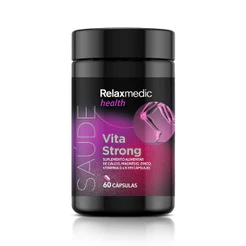 Suplemento VitaStrong Cálcio Magnésio Zinco Vitamina D e K 60 Cápsulas Relaxmedic