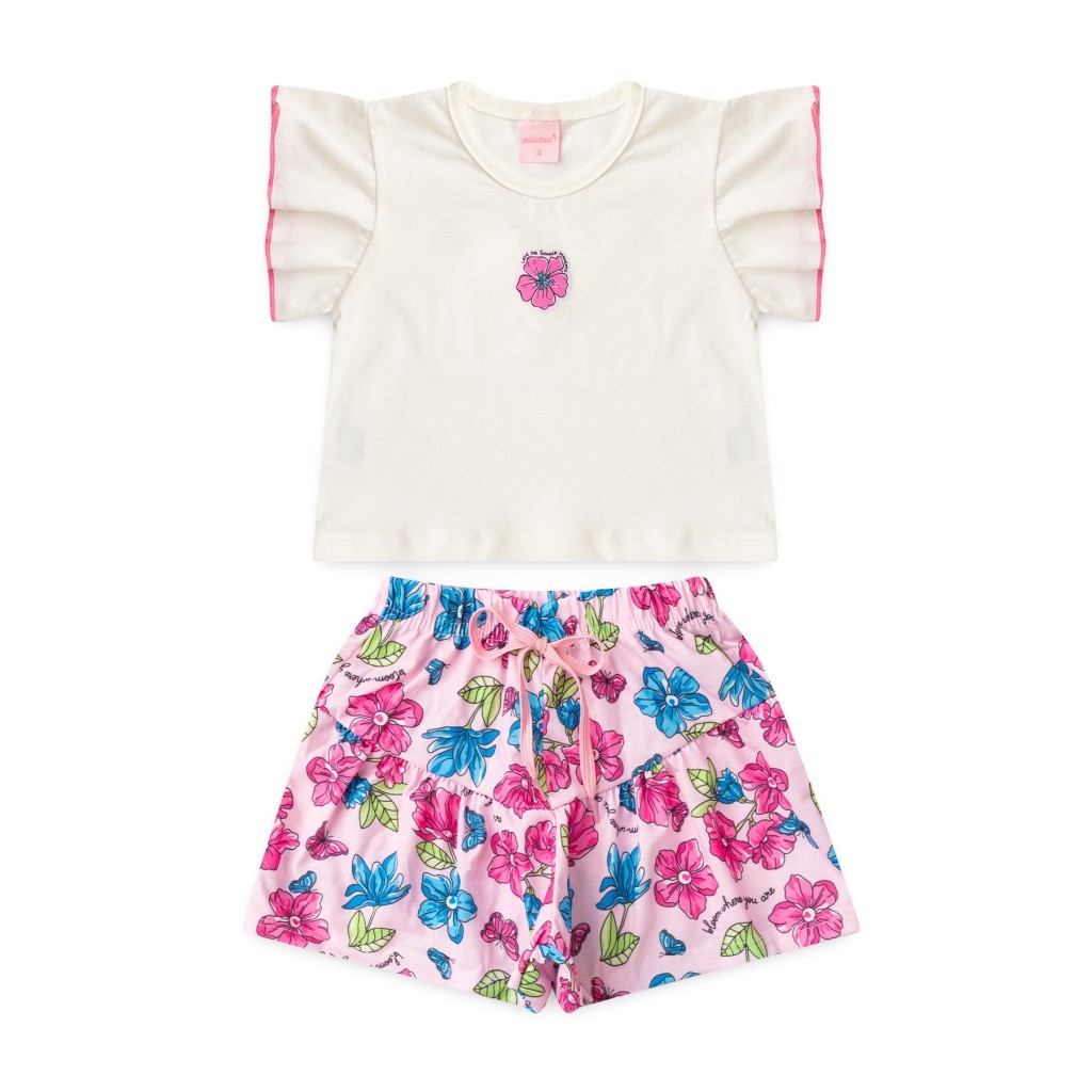 Conjunto Infantil Feminino Flor De Hibisco em Oferta na Shopee