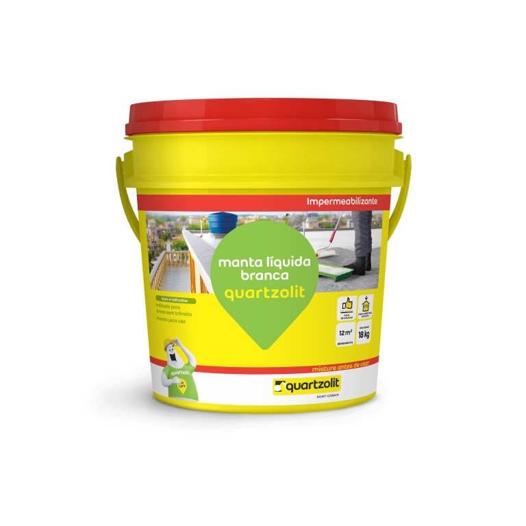 Manta Líquida Branca Balde 18KG Quartzolit em Oferta na Shopee