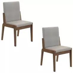 Conjunto de 2 Cadeiras Sinfonia com Estofado em Linho