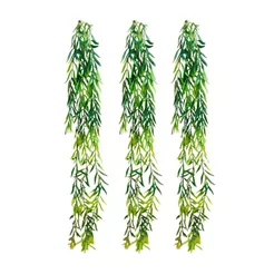 Kit 3 Plantas de folhagem artificial para pendurar Real Pendente Permanente decorar Arranjos e Prateleiras suspensas