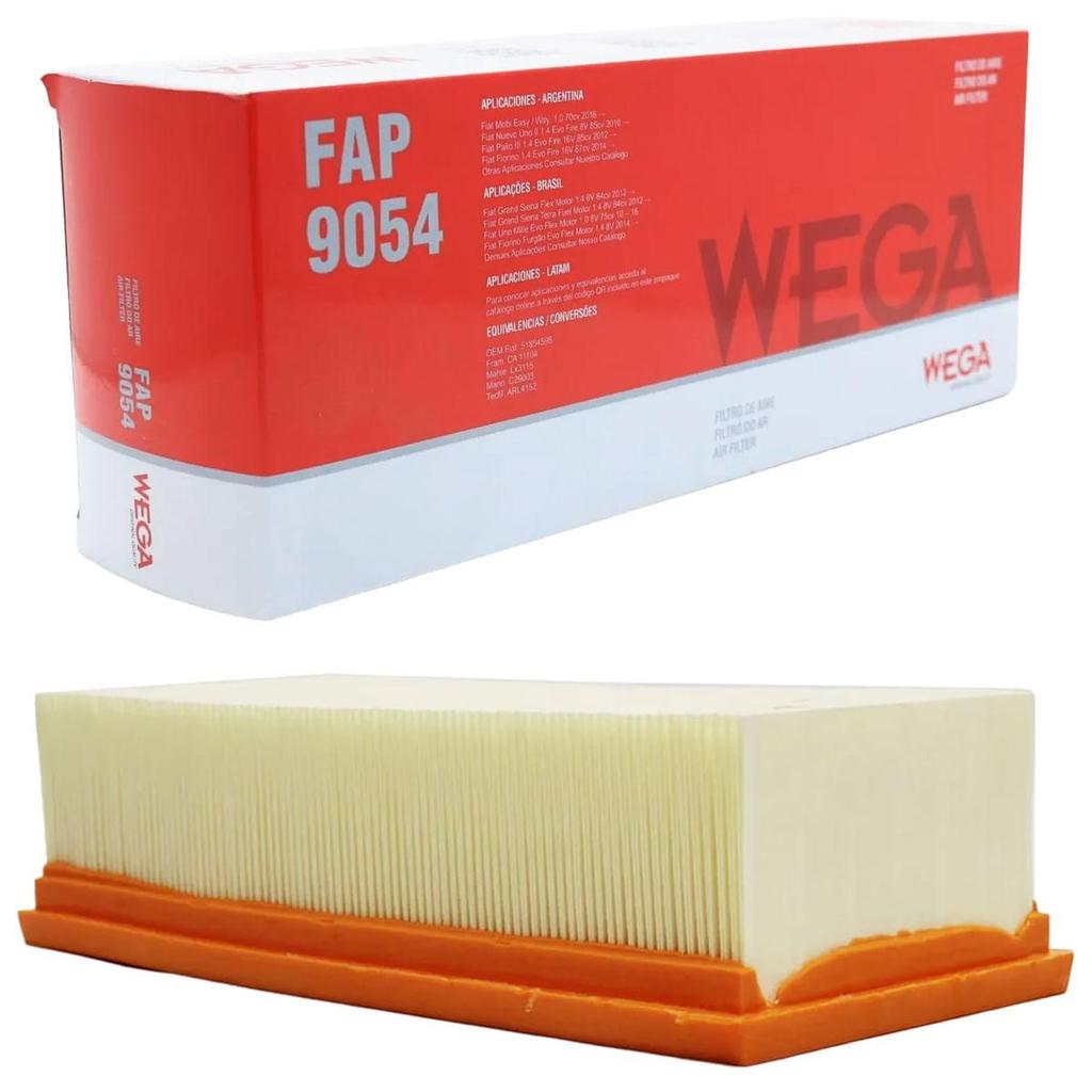 Filtro Ar Uno Grand Siena Fiorino 1.0 1.4 2010 A 2019 Wega