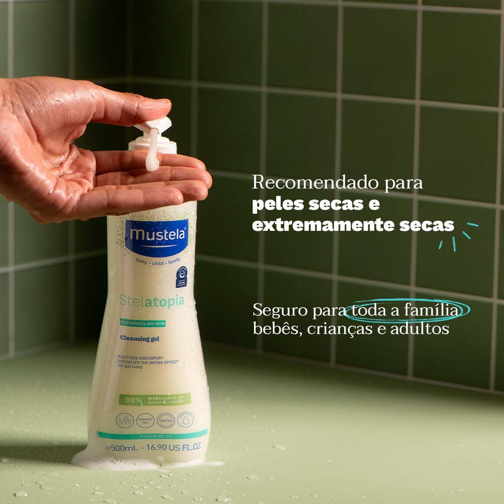 Detalhes do Gel Lavante Mustela Stelatopia 500ml