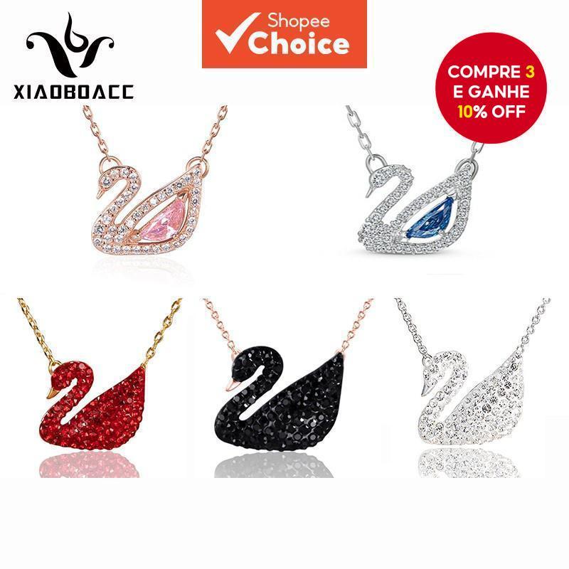 Moda Coreana Rosa Cisne Colar Elegante Corrente Jóias Presente Para Mulheres Acessório Na