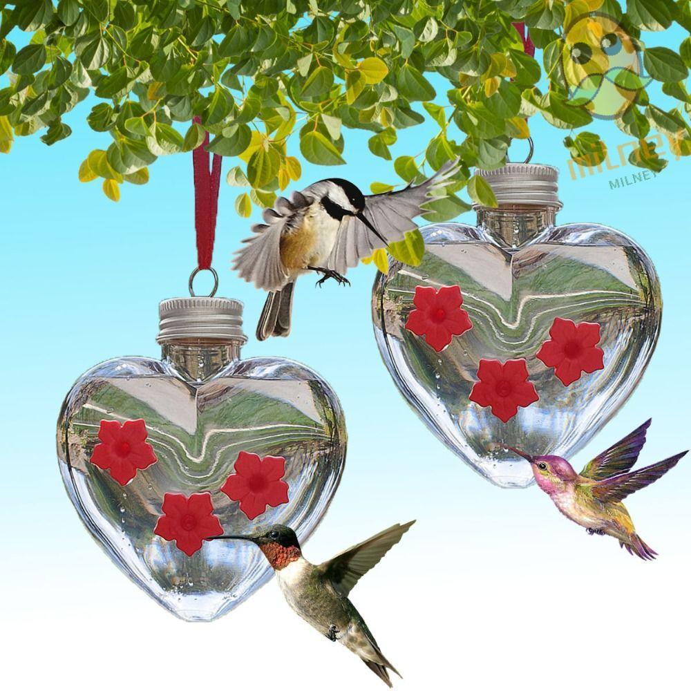Alimentador De Beija-Flor MILLNEY , Dispensador De Água Transparente Para Pássaros Visíveis De 3 Portas , Formato Esféri em Oferta na Shopee