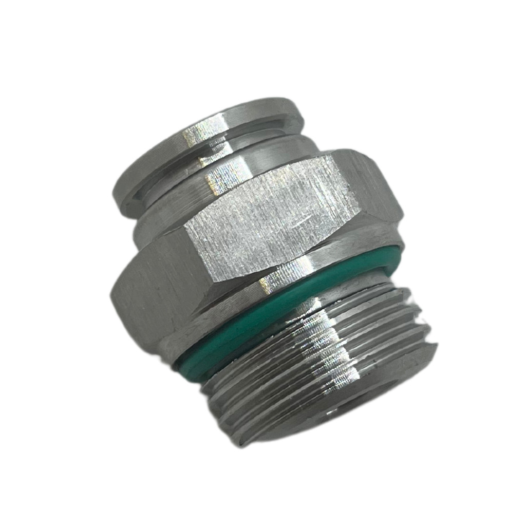 Conector Aço Inox Tubo Pu 12mm Rosca 1/2 Bsp Engate Rápido Reto Pneumático
