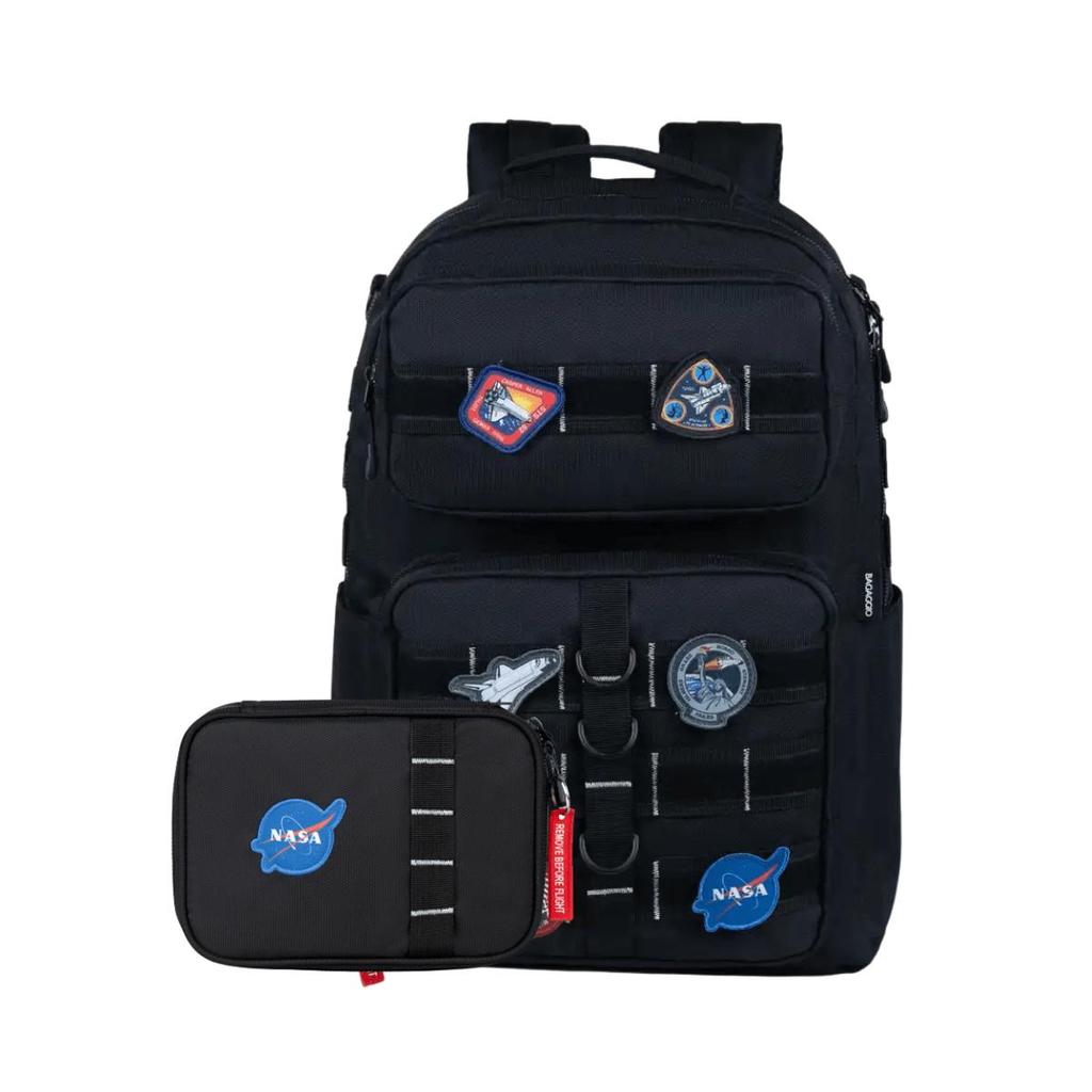 Kit Mochila Escolar Masculina + Estojo Box Espacial Nasa Preto em Oferta na Shopee