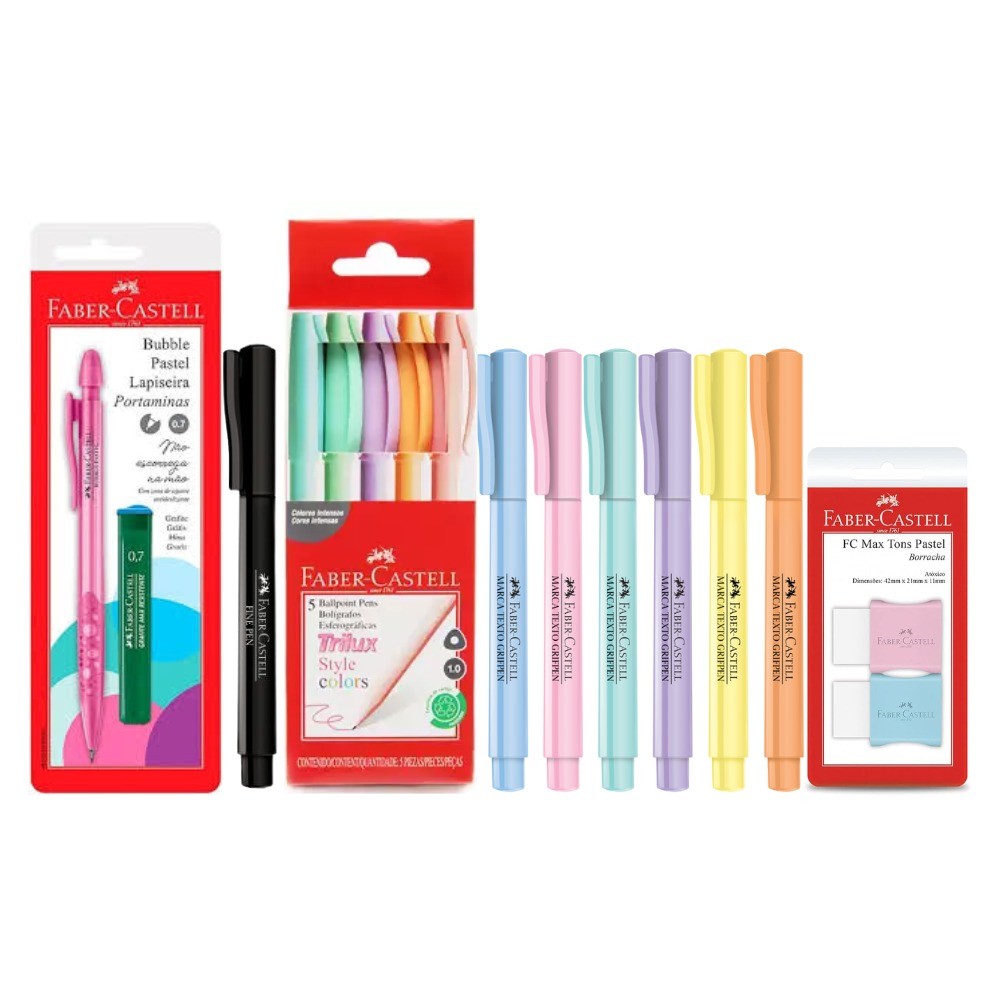 Kit Escolar Caprichoso Faber-Castell em Oferta na Shopee
