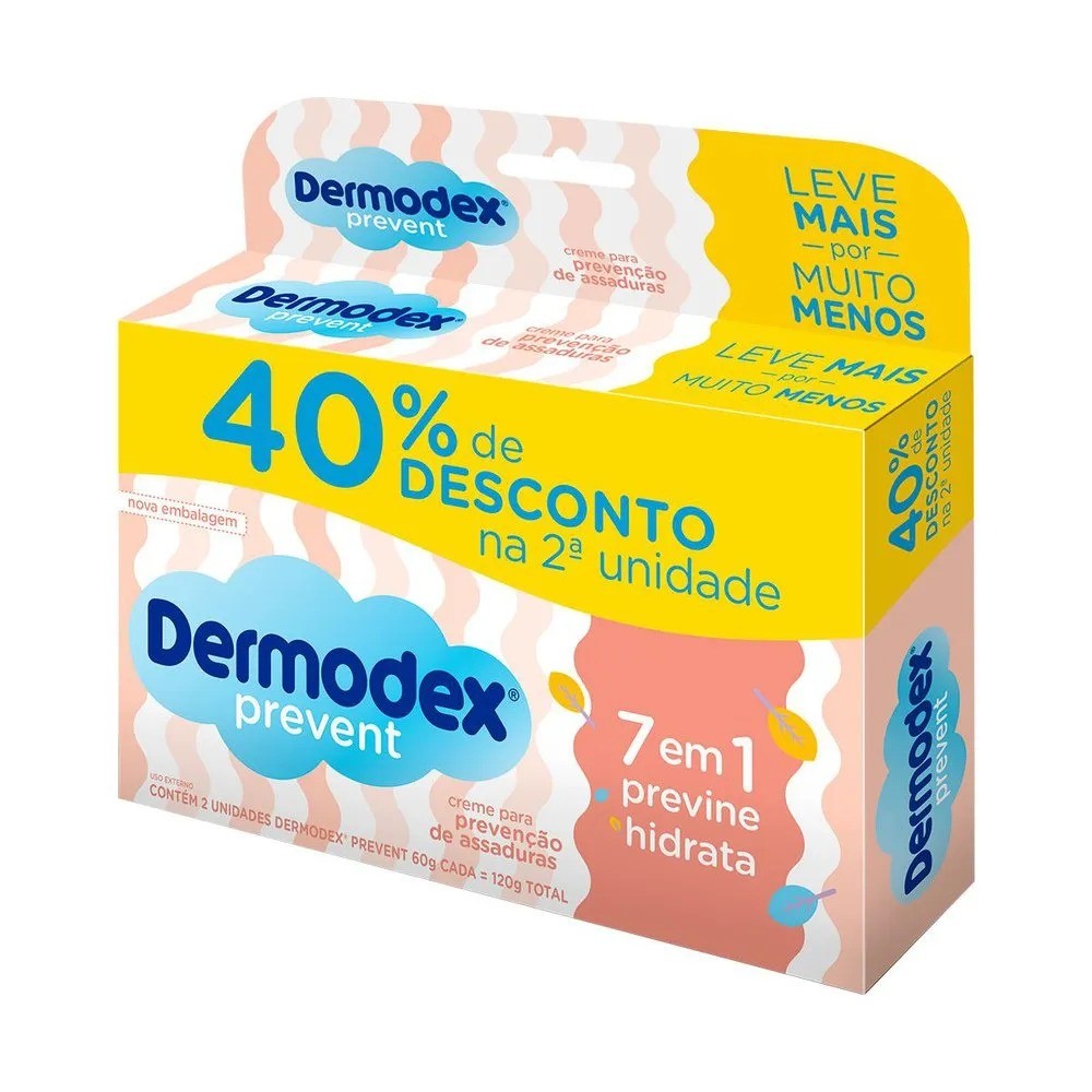 Dermodex Prevent Creme 60g Kit com 2 Unidades – Previne Assaduras