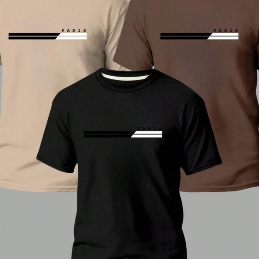 Kit 3 Camisas Masculinas 100% Algodão Premium Conforto Moda Casual Street Paris