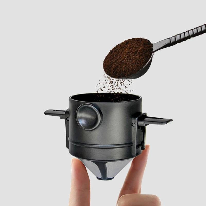 Filtro Cafe Mini Filtro Portátil de Café Dobrável Aço Inoxidável Cozinha Reutilizável
