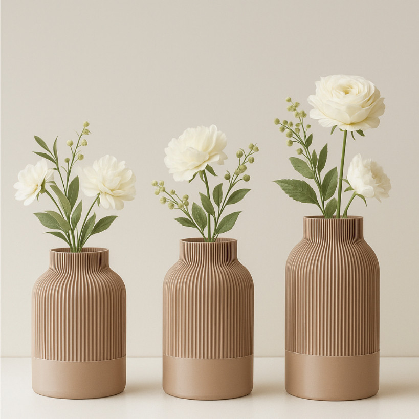 Kit 3 Vasos Cachepot Decorativos - Trio Moderno para Sala e Escritório