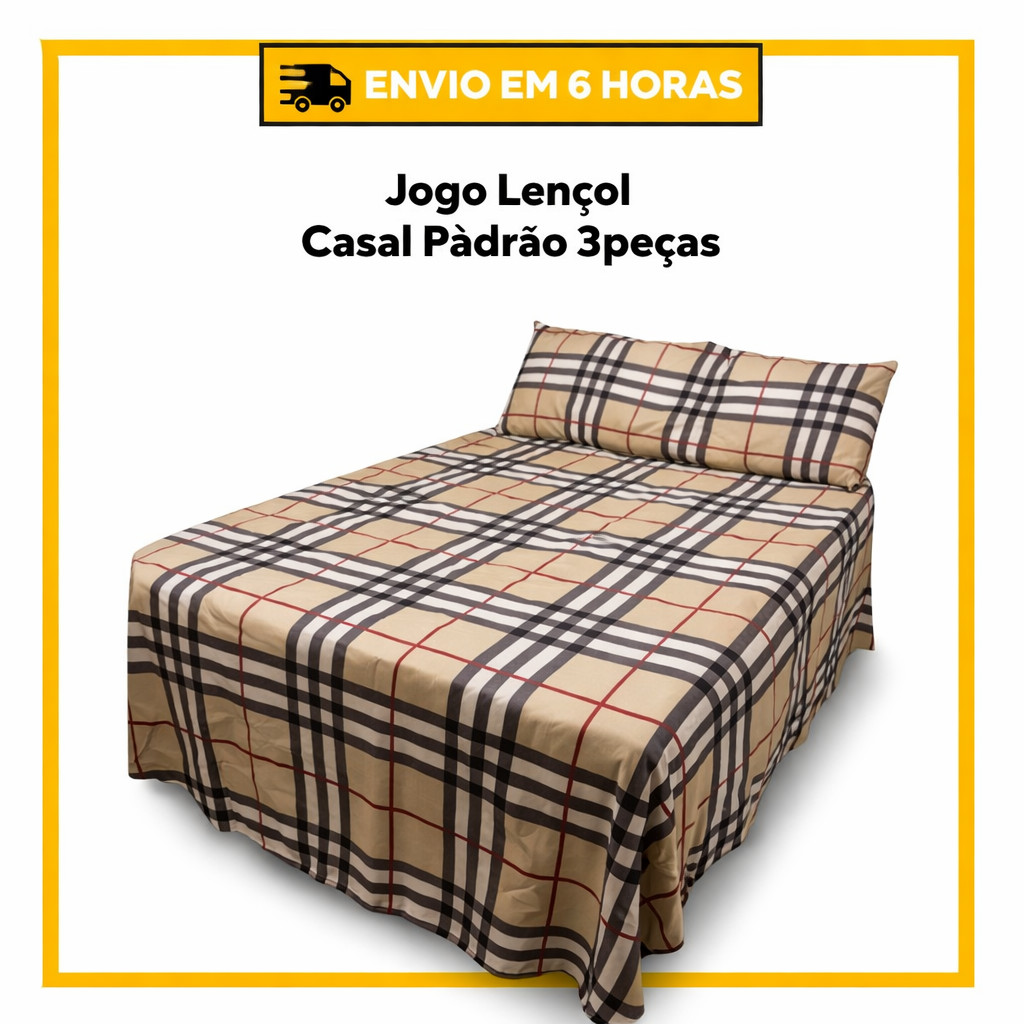 Jogo de Lençol Solteiro, Casal, Queen ou King Box 100% Poliéster Estampado