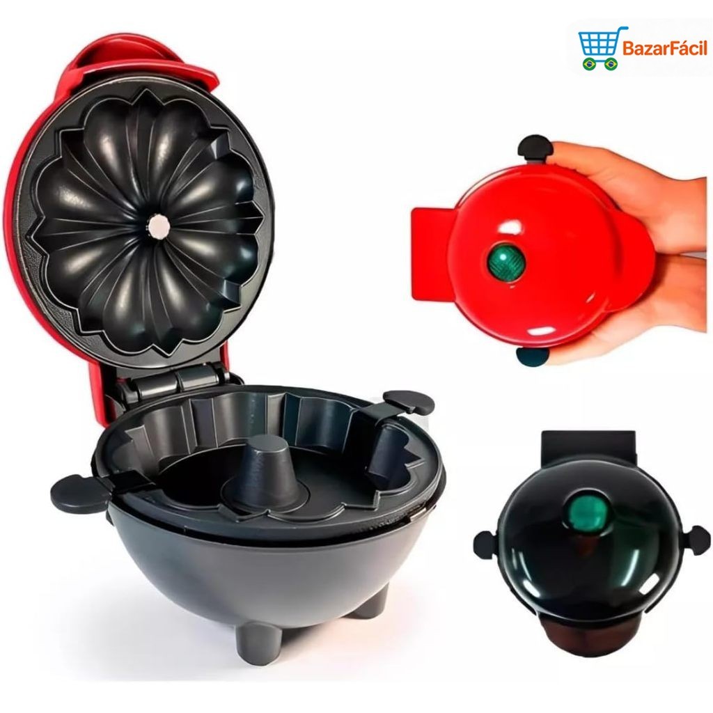 Mini Máquina de Bolo e Pipoca sem Óleo Portátil 110V