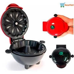 Mini Máquina de Bolo e Pipoca sem Óleo Portátil 110V