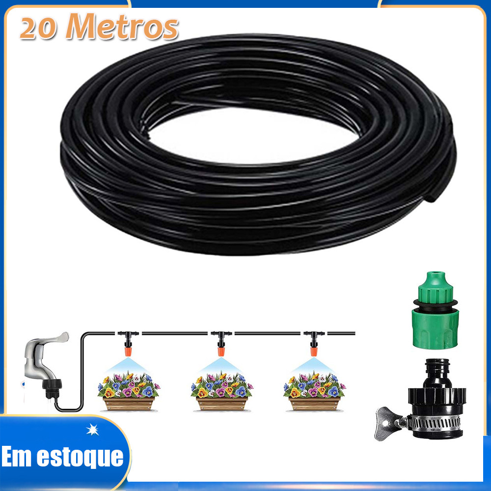 Tubo de irrigação por gotejamento de 20m para por gotejamento lançador de gotejamento de mangueira de jardim sistema