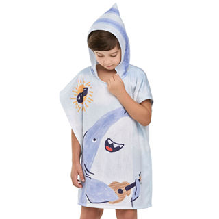 Toalha de Praia Infantil Menino Com Capuz Elian Azul U em Oferta na Shopee