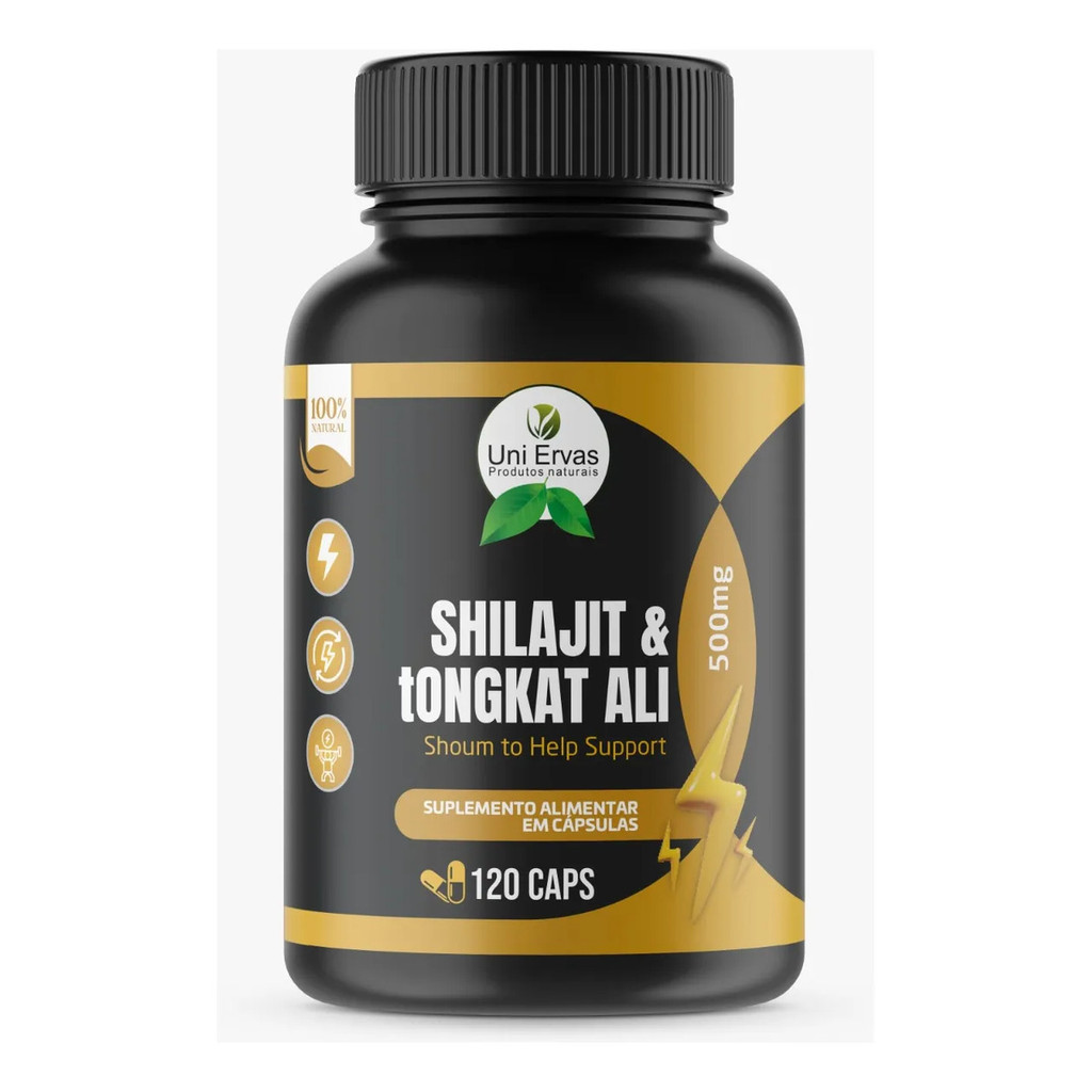 Shilajit & Tongkat Ali 500mg 120 Capsulas Uniervas Sem Sabor