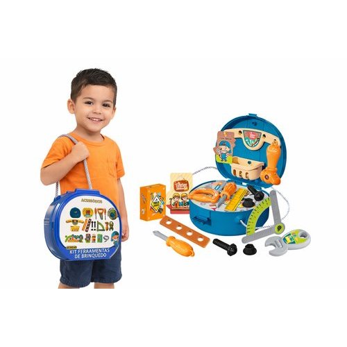 Kit Maleta Ferramentas 23 Peças Infantil Brinquedo Construção Educativo Criança +3Anos Envio Rápido