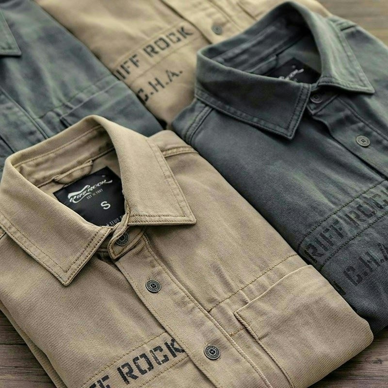 Macacão camisas primavera outono Street Wear estilo Hong Kong japonês Retro All-Match de manga comprida Casual rufião bo