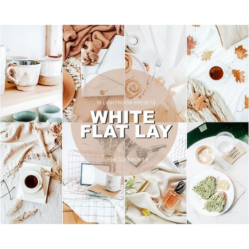 15 Lightroom Preset White Flat Lay Filtro Limpo Luz Blogguer