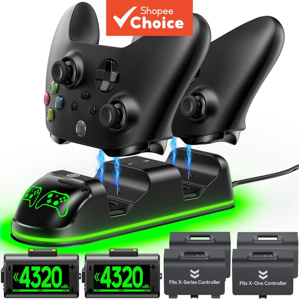 Estação de Carregamento para Controlador Xbox Series X/S/One/Elite, OIVO Carregador com 2 Baterias
