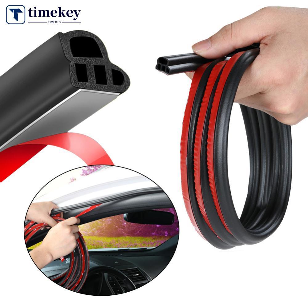 TIMEKEY Dupla Camada Auto Porta Do Carro Adesivo De Vedação Tiras De Borracha Tronco Isolamento Acústico Weatherstrip L-