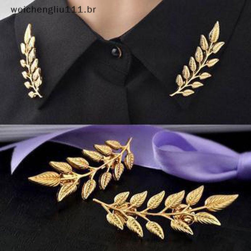 # weicheng 1 Par De Broches De Liga De Folha Com Gola De Camisa De Terno Moderno Para Homens E Mulheres , Acessórios De 