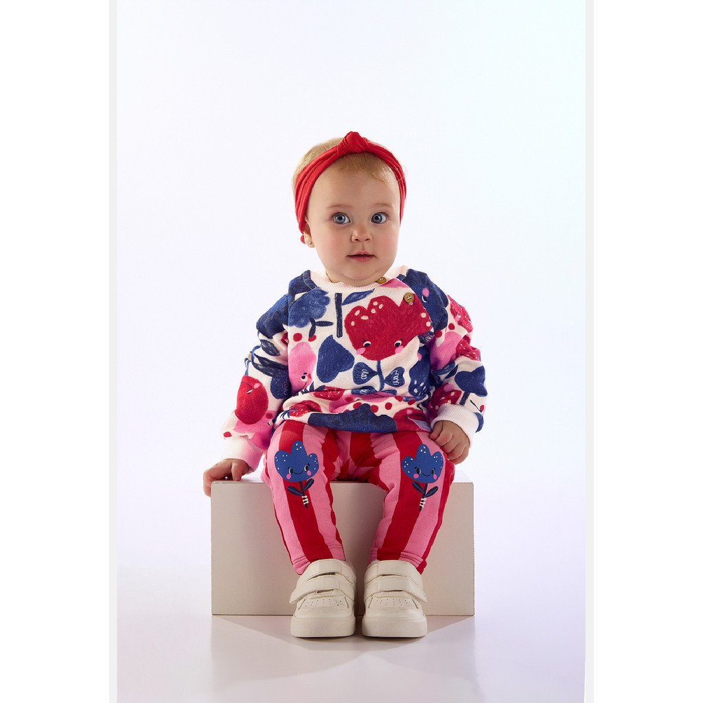 Conjunto Bebê Blusão Calça Tulipa Três e Já