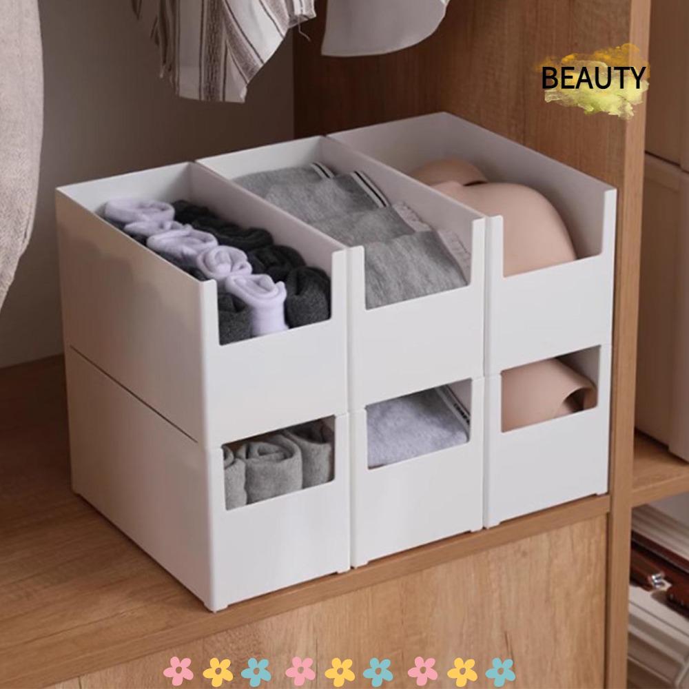BEAUTYHOMEBR Caixas De Armazenamento Empilháveis , Caixa Organizadora Frontal Aberta De Plástico Empilhável , Multifunci