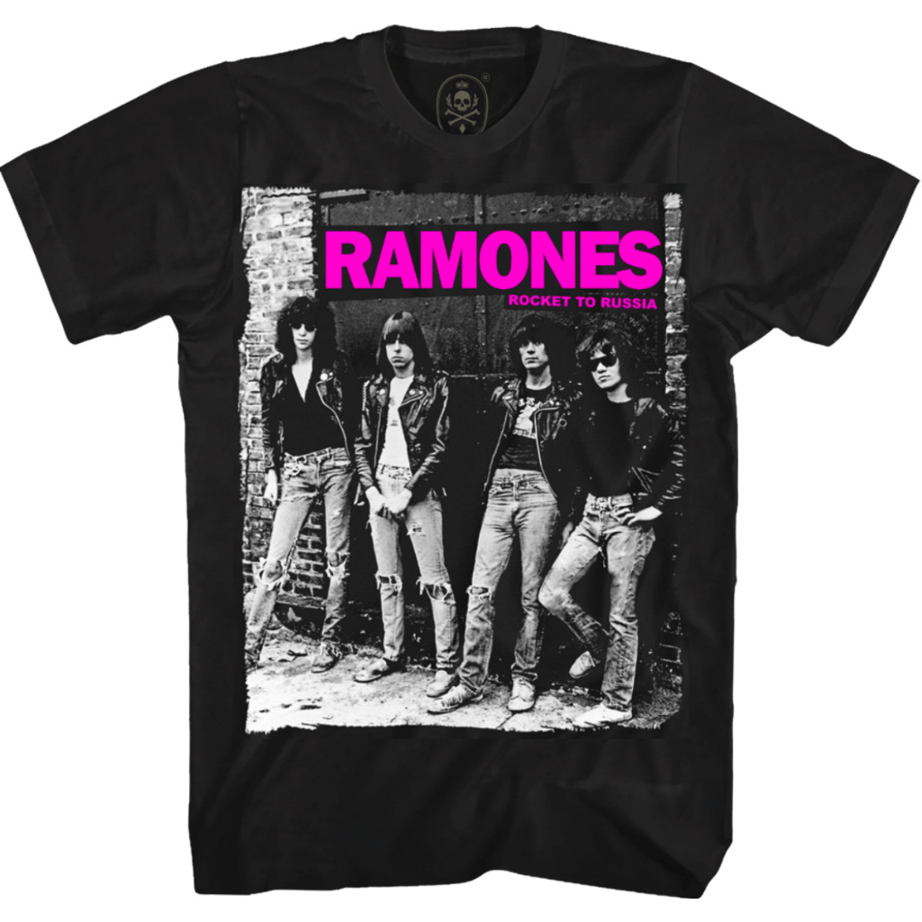 [Camiseta Vintage Masculina Algodão]HYP Camiseta Ramones - Rocket to Russia