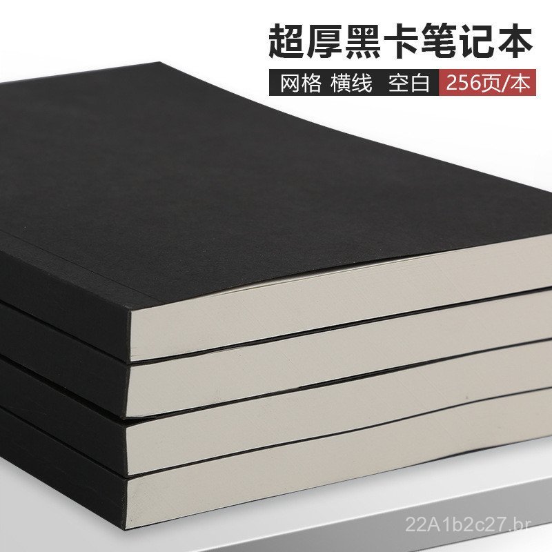 Caderno grosso de papel cartão preto, bloco de anotações grande B5, caderno de rascunho retrô simples para estudantes, c