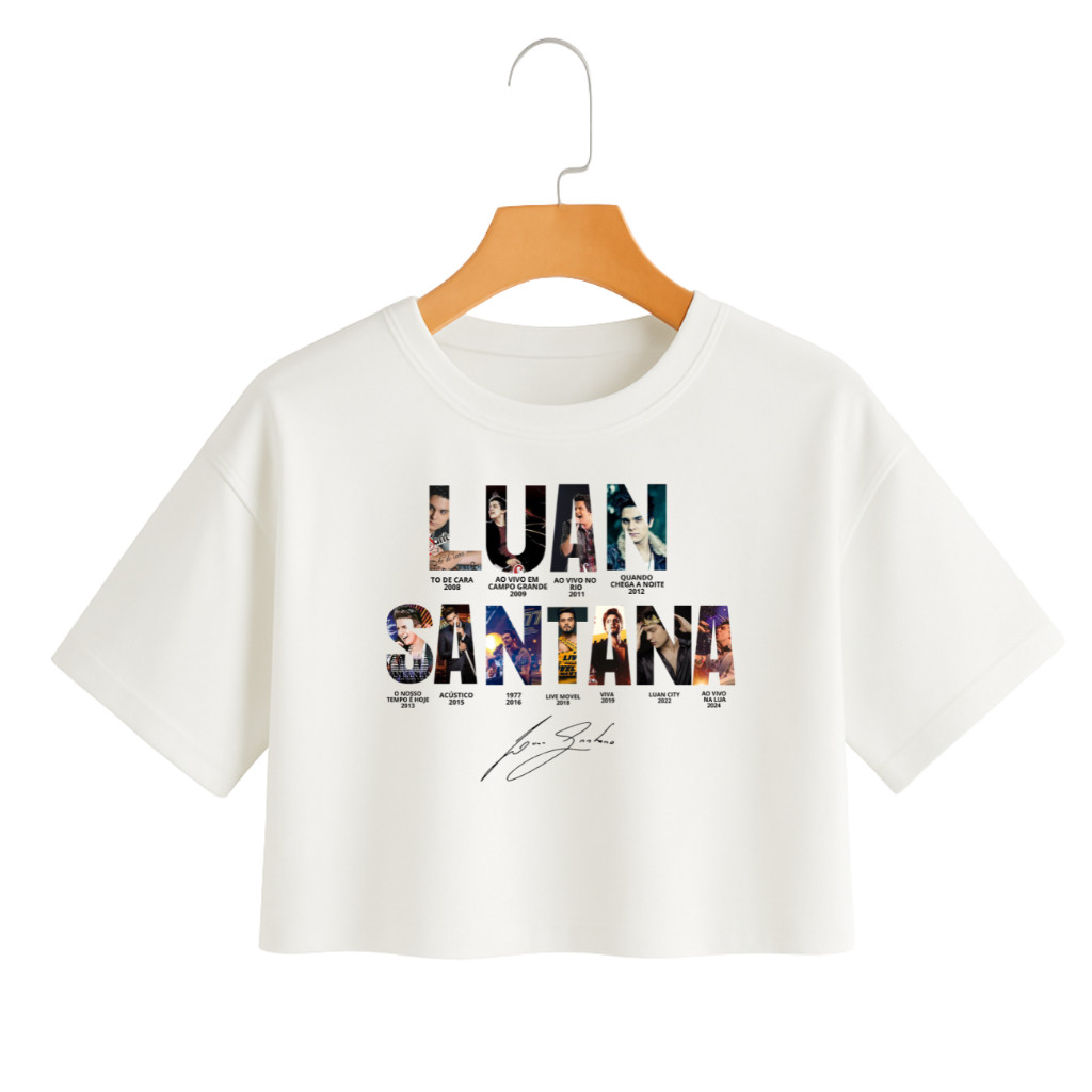 BLUSA CROPPED FEMININO LUAN SANTANA ASSINATURA ROUPA SHOW SERTANEJO entrega rapida
