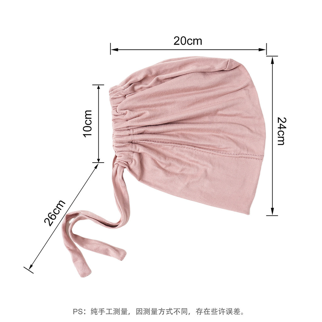Chapéu-lenço árabe feminino elástico e macio, mais vendido e popular, com cordão ajustável, chapéu de verão de cor sólid