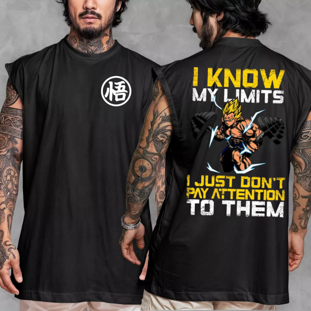 Camiseta Regata 100% Algodão Premium Oversized Academia Estampada Goku