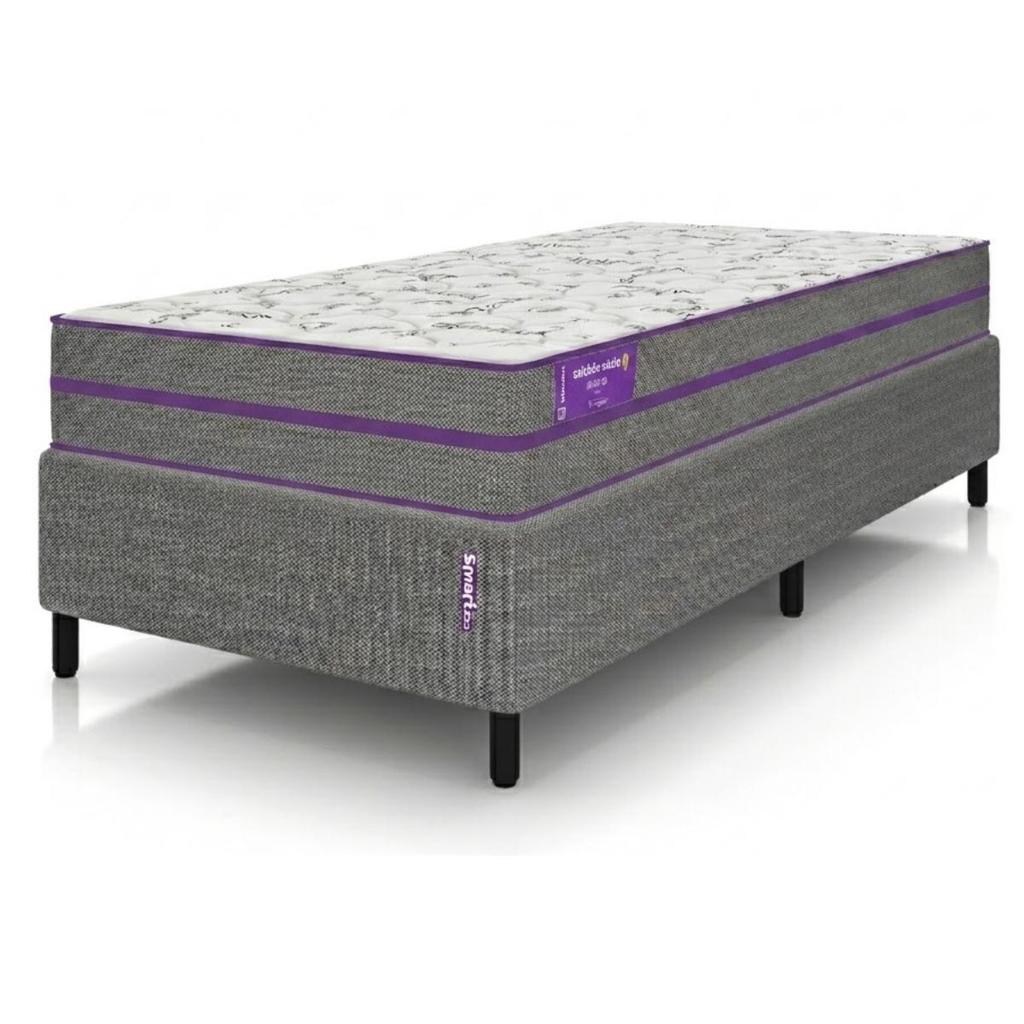 Conjunto Cama box Solteiro Smartz: Colchão Ortovip D45 +  Cama Box Kupon 88x188 Extra firme