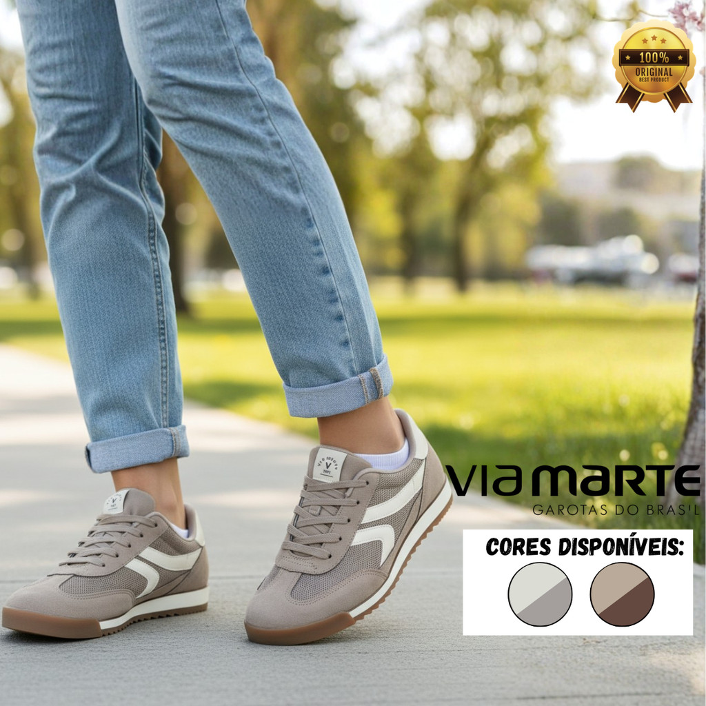 Tênis Feminino Via Marte Casual Confortável Leve Estiloso Versátil Macio Solado Flatform Original