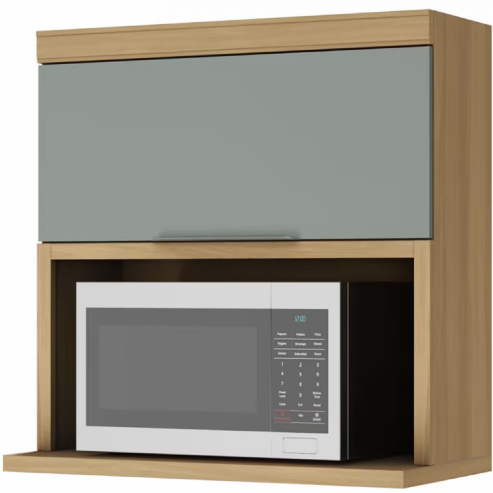 Armrio Areo Marquesa em MDF 15mm com Nicho para Micro-ondas 1 Porta e 1 Prateleira 80cm Nesher