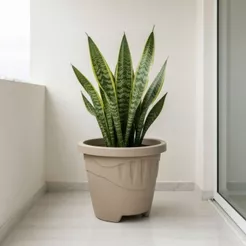 Kit 6 Vaso Redondo G 9L Preto Terracota Café Areia Para Plantas Jardim Decorativo Resistente Multiuso Casa Exterior