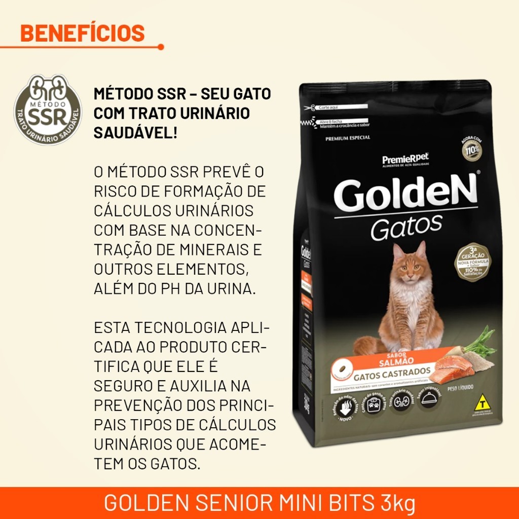 Ração Premier GoldeN Formula Gatos Castrados Salmão 10,1kg — imagem 2 de 2