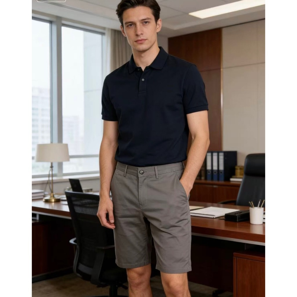 Bermuda Masculina de Sarja Slim Fit Polo Wear – Estilo Casual e Conforto
