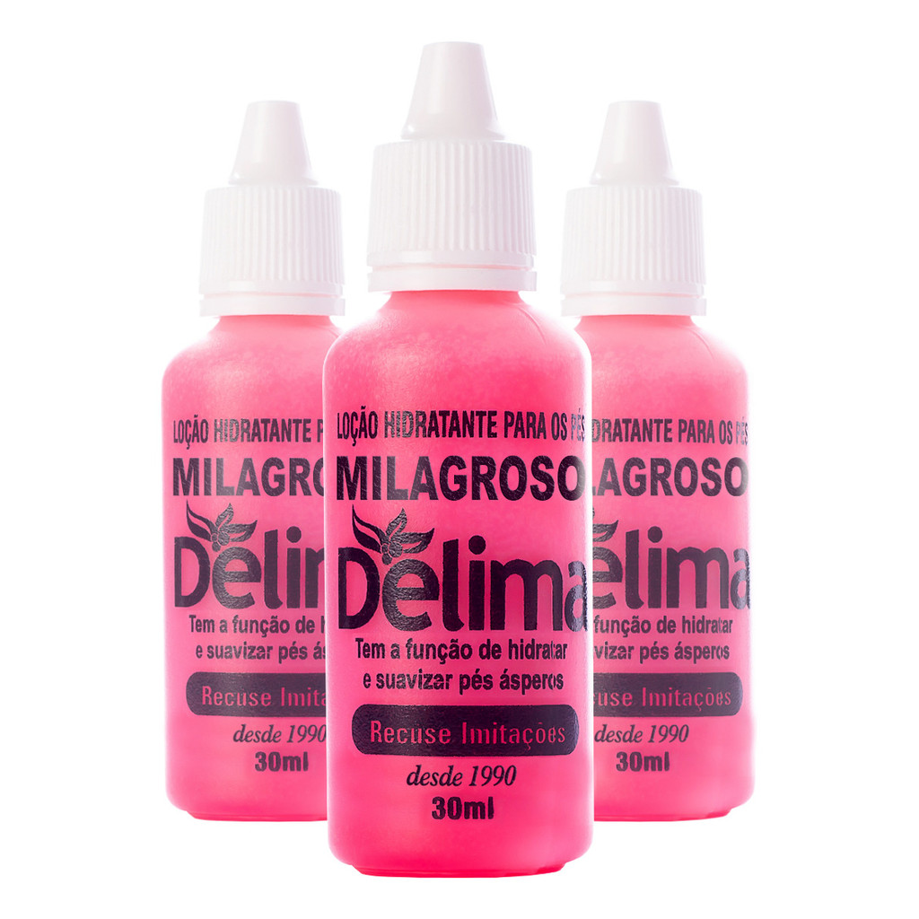 Kit 3 unidades Gota para os Pés Combate Rachadura 30ml Milagroso Suave Fragrance