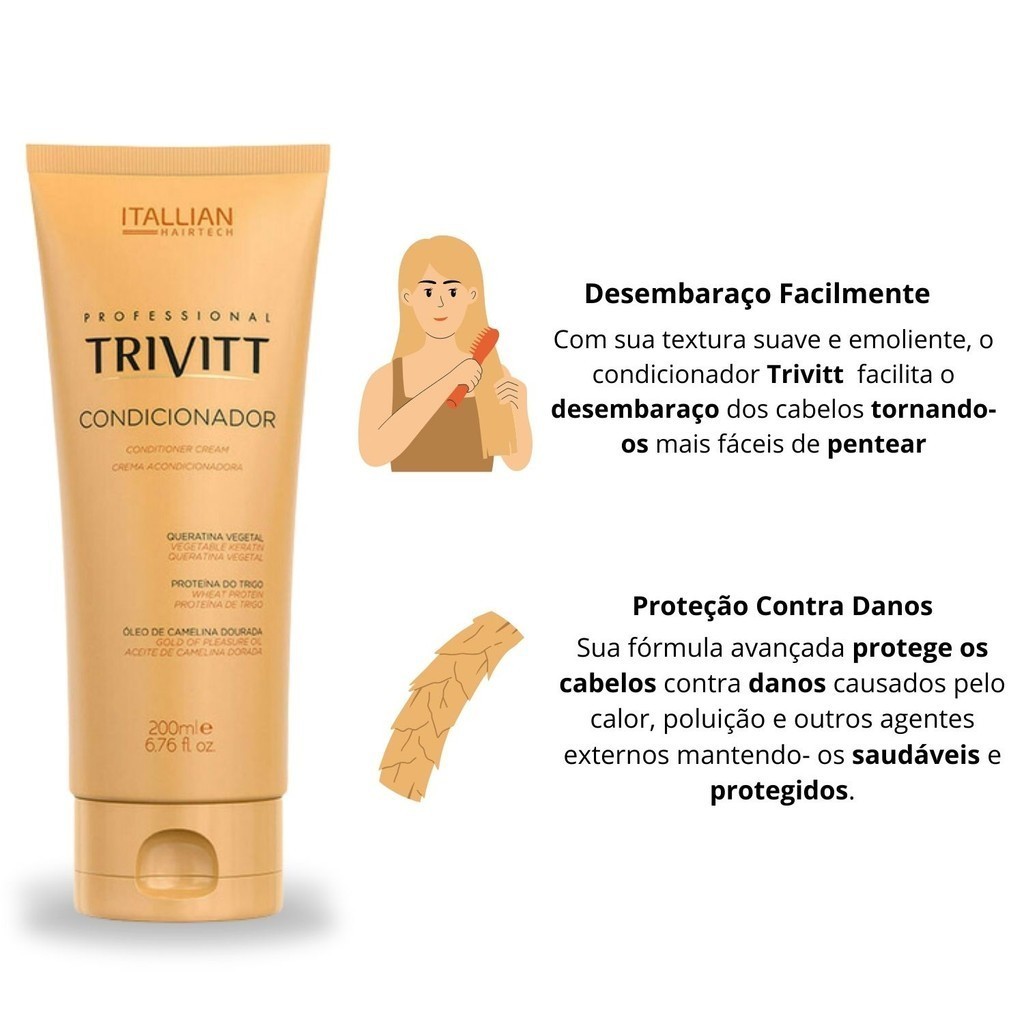 Kit Italian Trivitt Shampoo Condicionador e Reparador de Pontas — imagem 2 de 2