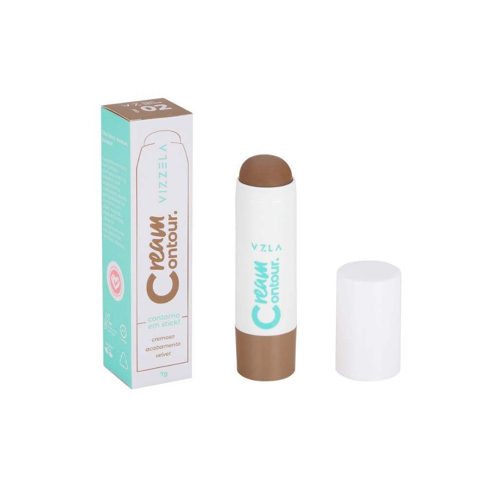 Contorno Facial Vizzela Cream Contour Cor 02 em Oferta na Shopee