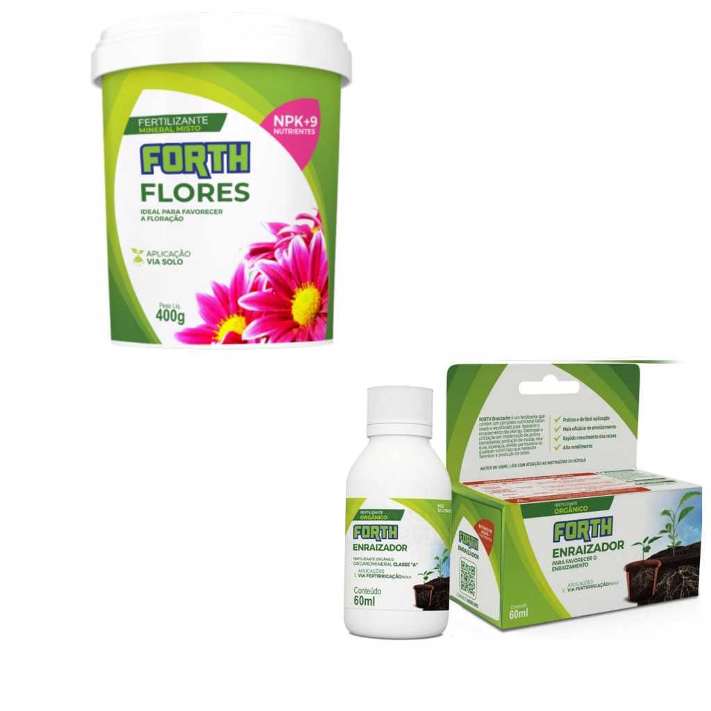 KIT Fertilizante para Flores e orquideas + Fertilizante forth Enraizador orquideas